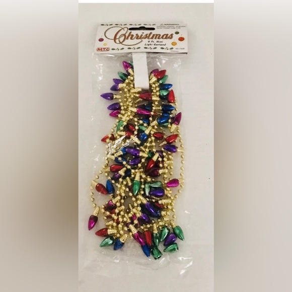 New Christmas 9 Foot Mini Garland Purple Blue Gold Red Pink Purple Green - Picture 12 of 16